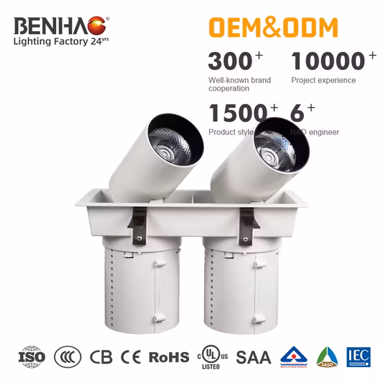 Adjustable Ceiling Recessed 6W/7W/10W/15W LED Downlight Fixture Deep Anti-Glare Spot Light