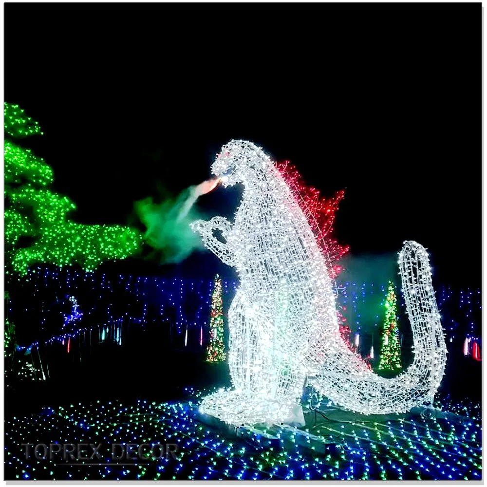 Centro commerciale all'aperto personalizzabile e resistente alle intemperie di Toprex.  Enorme lampada a motivi LED con supporto 3D