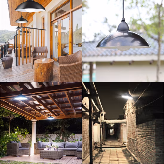 Stringa di luci solari da esterno, illuminazione da patio G40 con 10 lampadine LED infrangibili, 4 modalità di luce, luci a sospensione resistenti alle intemperie per la decorazione di feste in pergolato bistrot in cortile,
