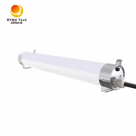 Fabbrica alimentare agricola industriale Resistente al vapore Resistente alla corrosione Antipolvere Impermeabile IP65 Tubo a stecche lineari 4 piedi 1,2 m IP69K PMMA PC 40W 60W Luce LED a tripla protezione